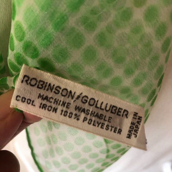 Vintage Green Circle Pattern Scarf by Robinson - Picture 4 of 8